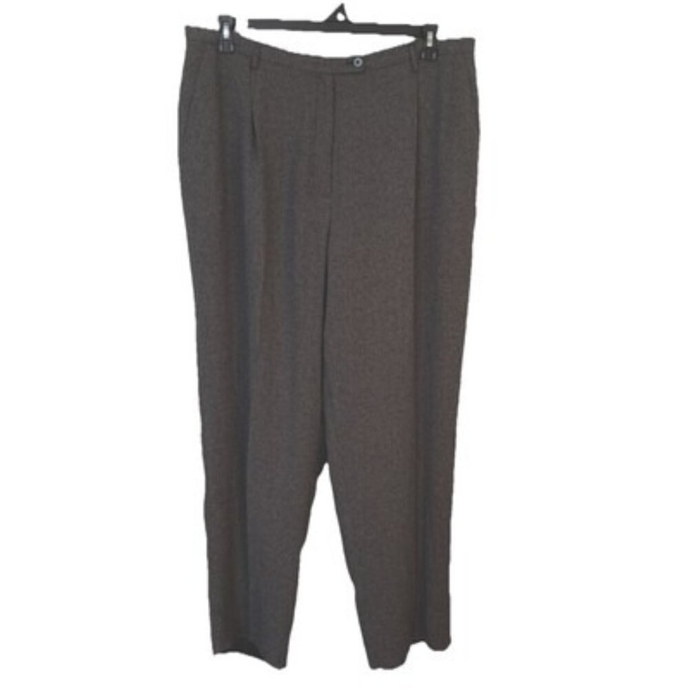 August Max Woman Dress Pants 18W Plus size Fully Lined Gray White High Rise